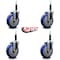 Service Caster 5'' Blue Poly Wheel Swivel 3/4'' Expanding Stem Caster Set, 4PK SCC-EX20S514-PPUB-BLUE-34-4 - alternate 2
